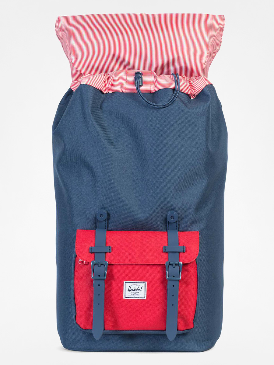 Herschel Supply Company Red Navy Plaid Backpack W/ Large Zipper Pouch Herschel Supply Co. Backpack Blue And Red Travel Bag School  main image 3