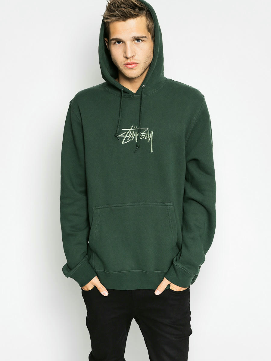 stussy hoodie grey and green