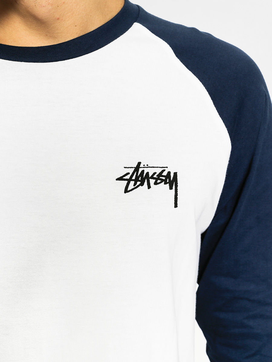Stussy T-shirt Koszulka Global Designs Raglan (white/navy)