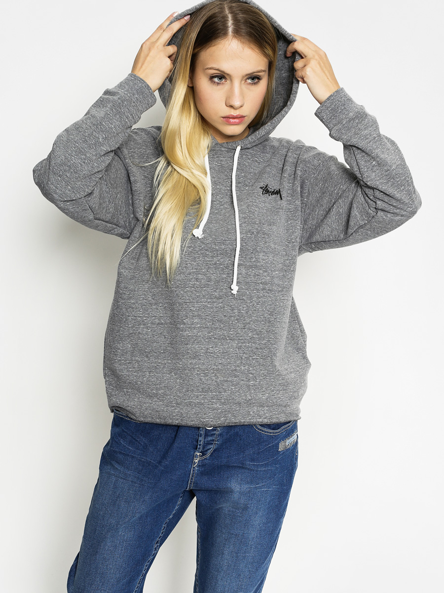 Stussy Hoodie Flam Raw Edge HD Wmn (grey heather)