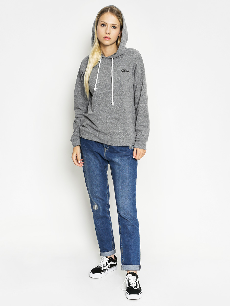 Stussy Hoodie Flam Raw Edge HD Wmn (grey heather)