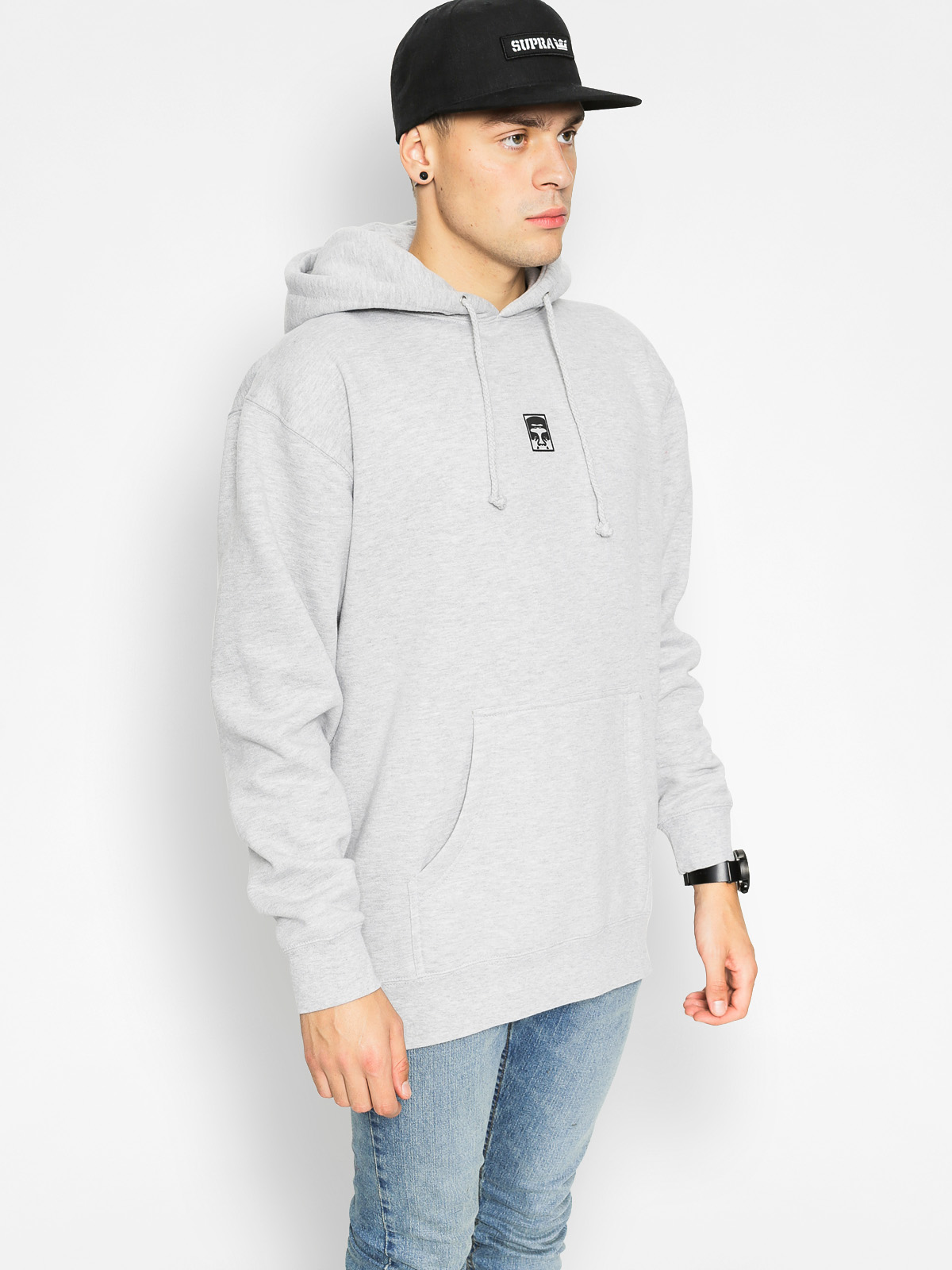 OBEY Hoodie Half Face HD (heather grey)
