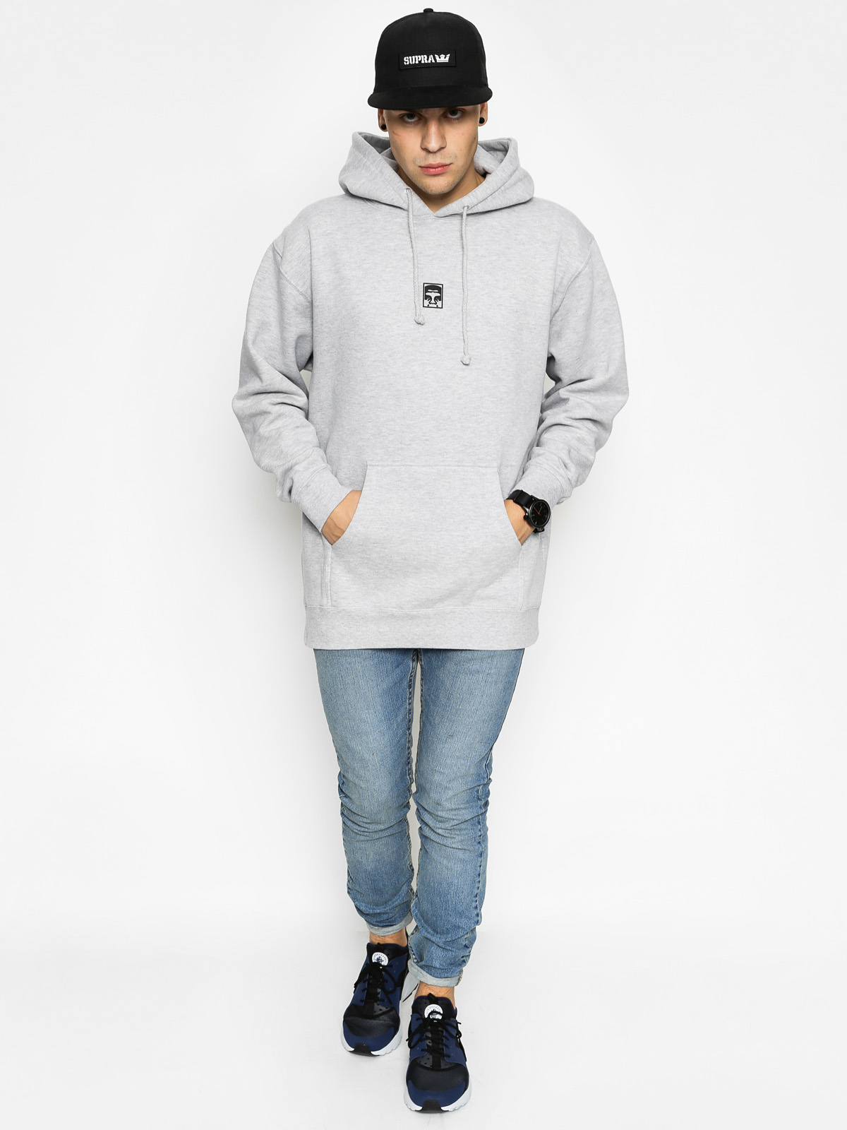 OBEY Hoodie Half Face HD (heather grey)