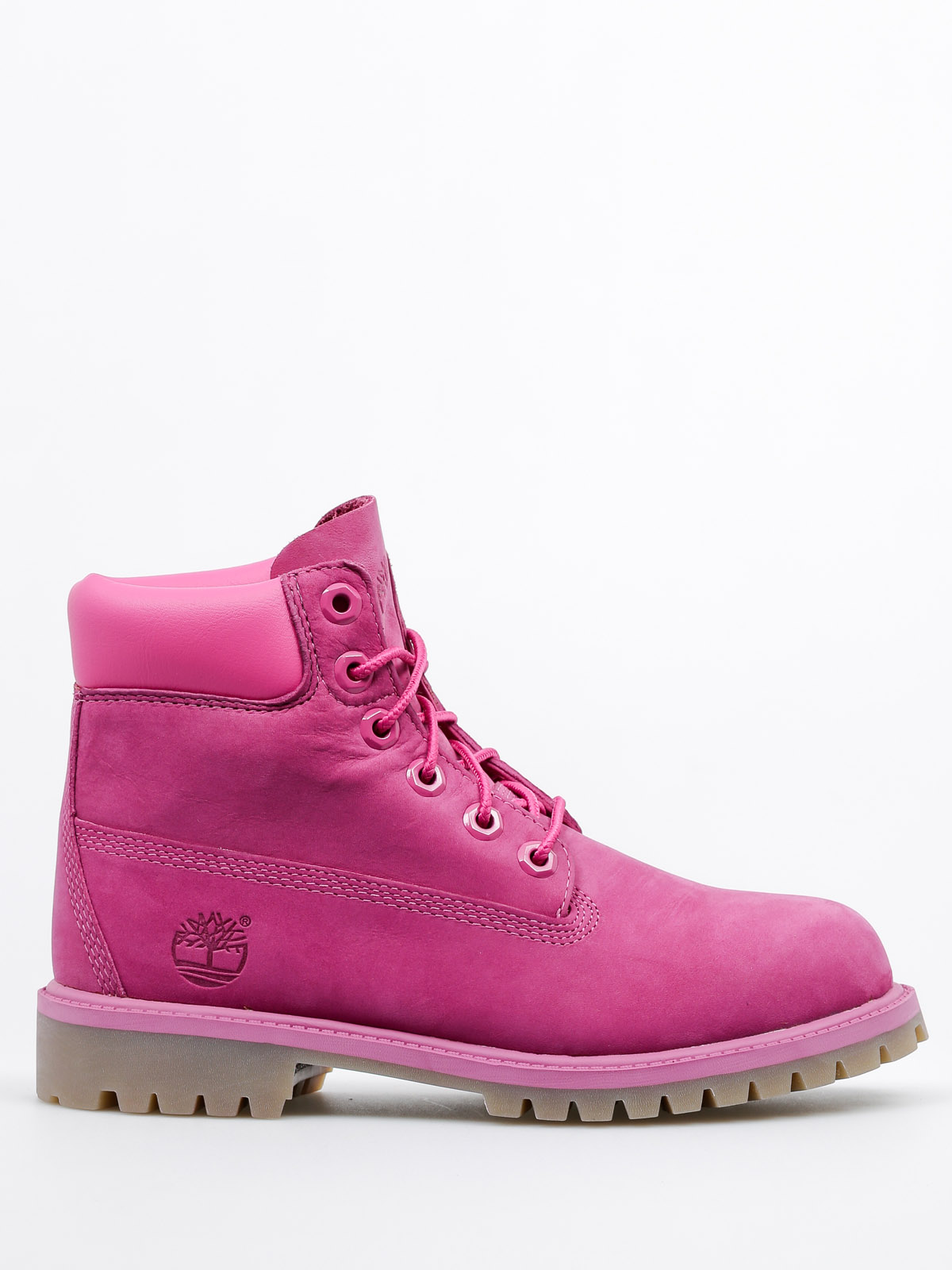 pink woman timberlands