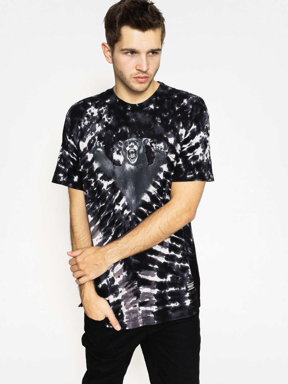 Grizzly Griptape T-shirt Cascada Tie Dye (black)