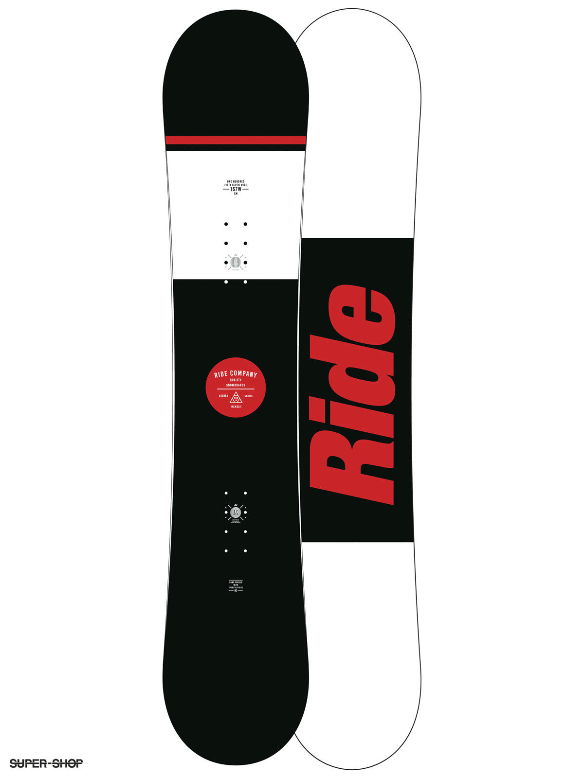 Mens Ride Snowboard Agenda (white/black/red)