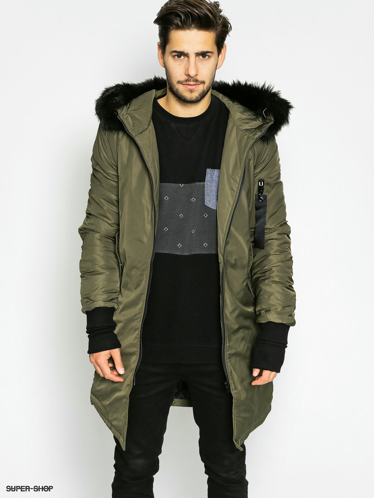 Club Room Men's Parka with a Faux Fur-Hood Jacket, Created for