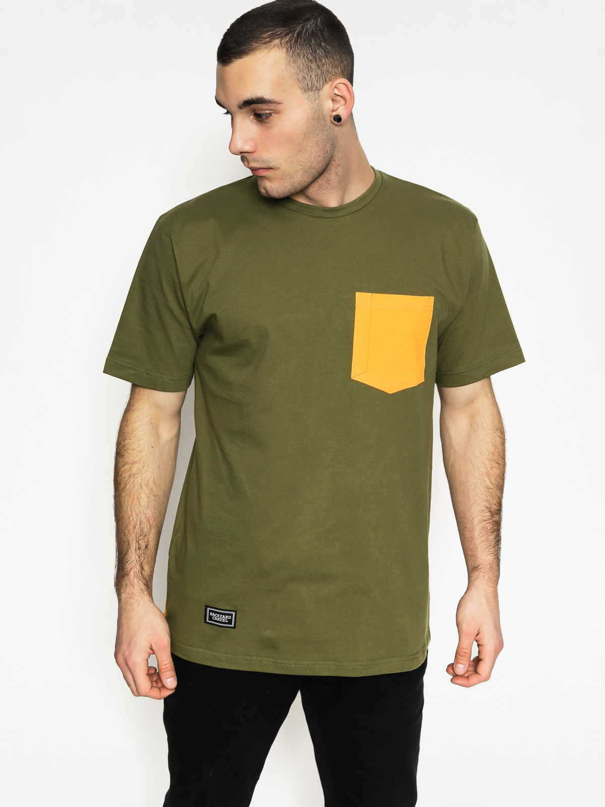 olive and orange shirt
