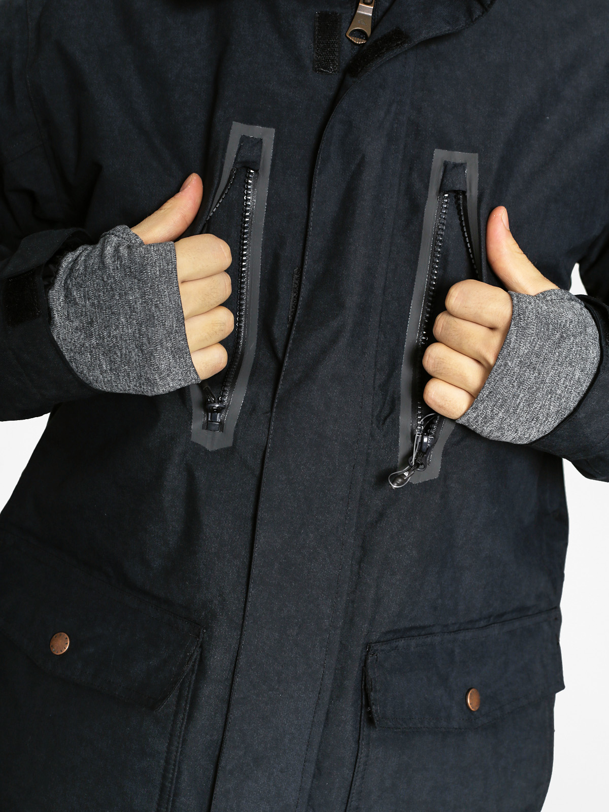 Mens Quiksilver Snowboard jacket Dark Stormy (black)