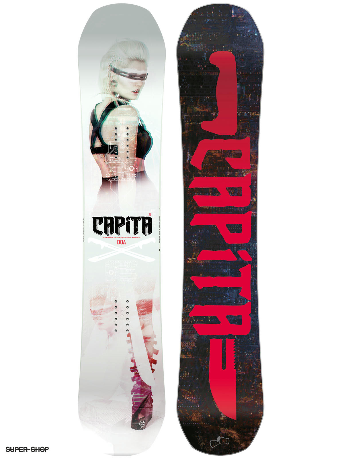 Mens Capita Snowboard Defenders Of Awesome 158 (black red/white multi)