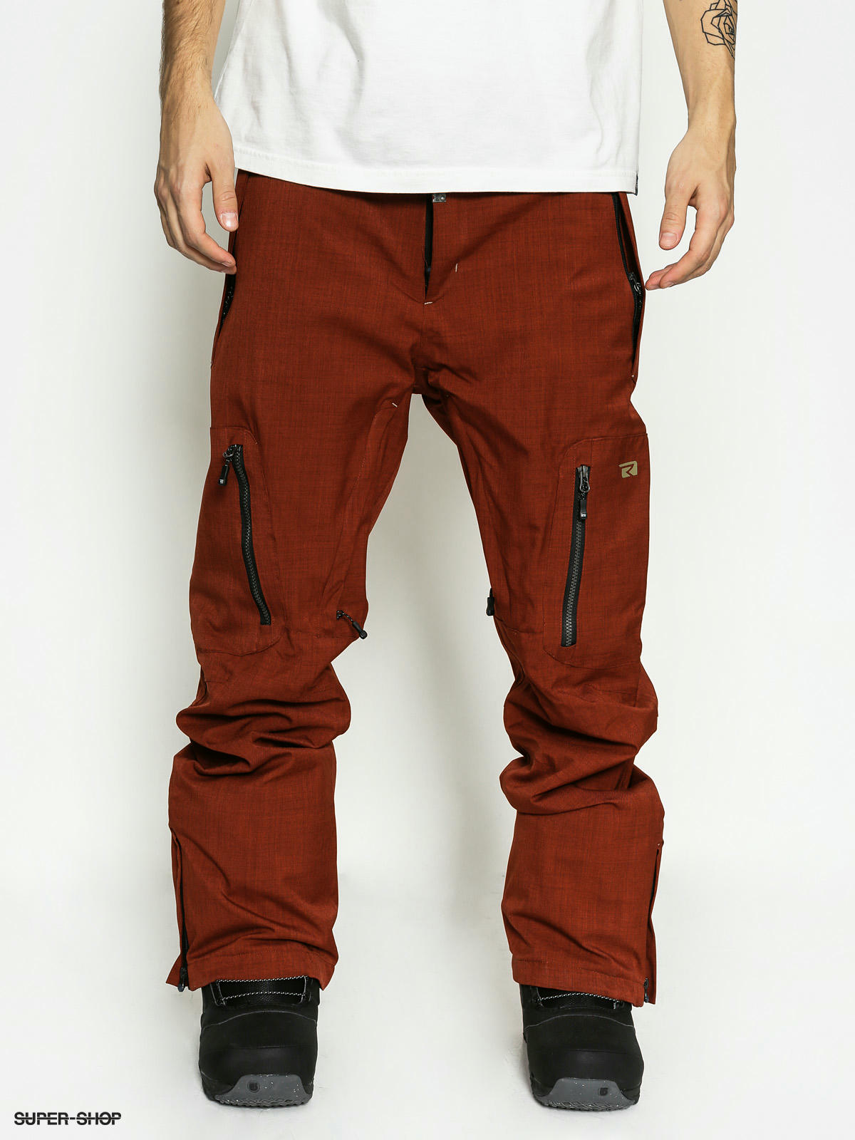 H & M brick color geometric pants. EUC. 100% rayon.... - Depop