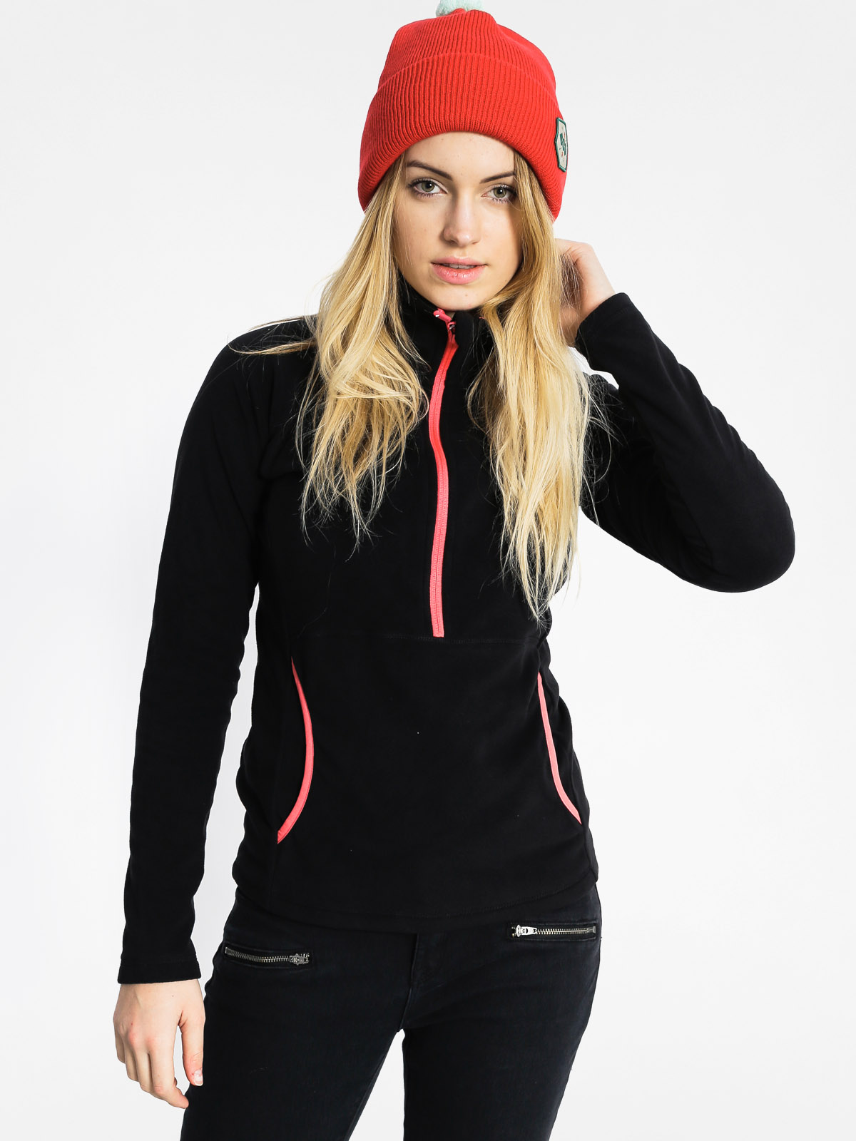 Womens Roxy Fleece Cascade Zip (black)