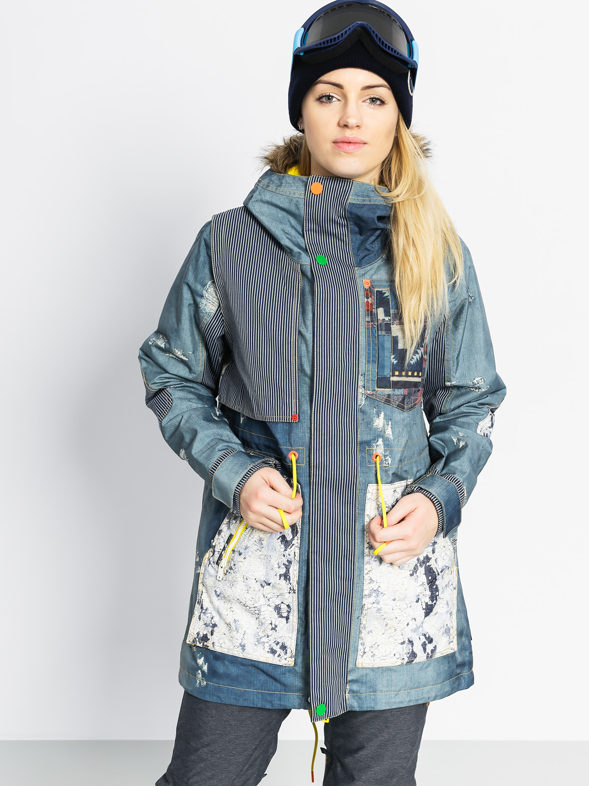 Womens Burton Snowboard jacket Lamb Riff Parka (denim print)