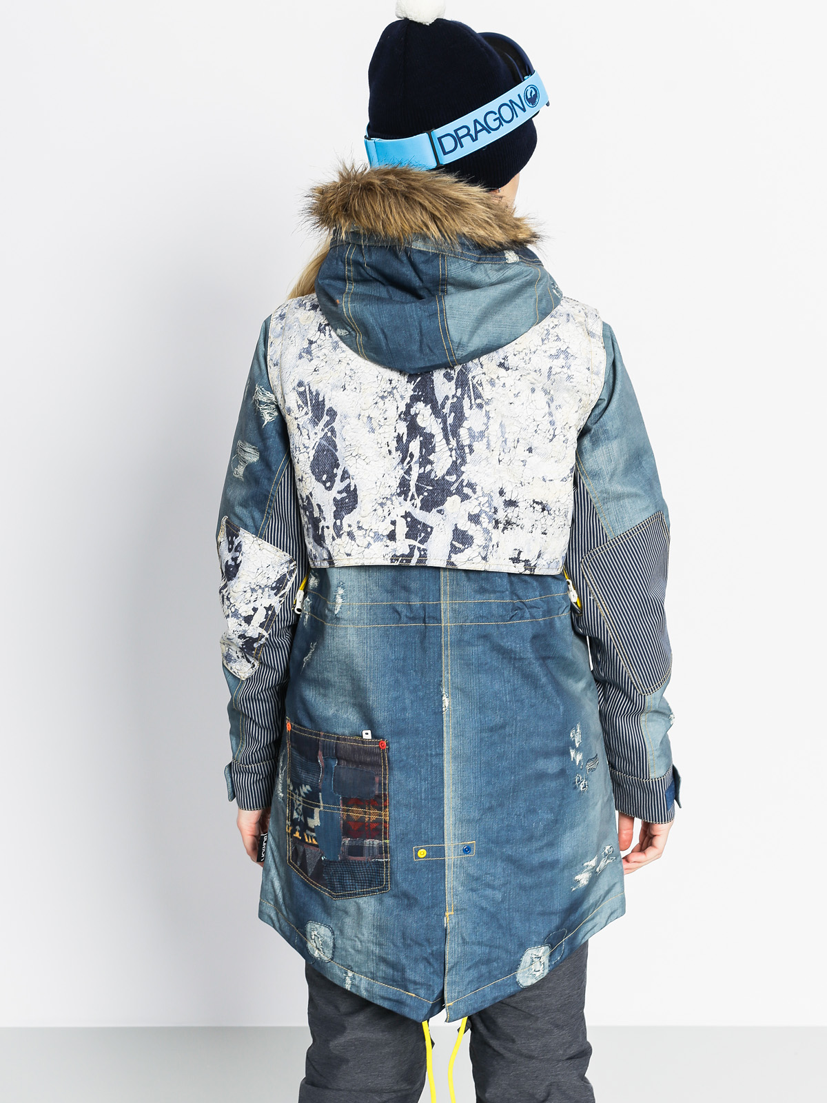 Womens Burton Snowboard jacket Lamb Riff Parka (denim print)