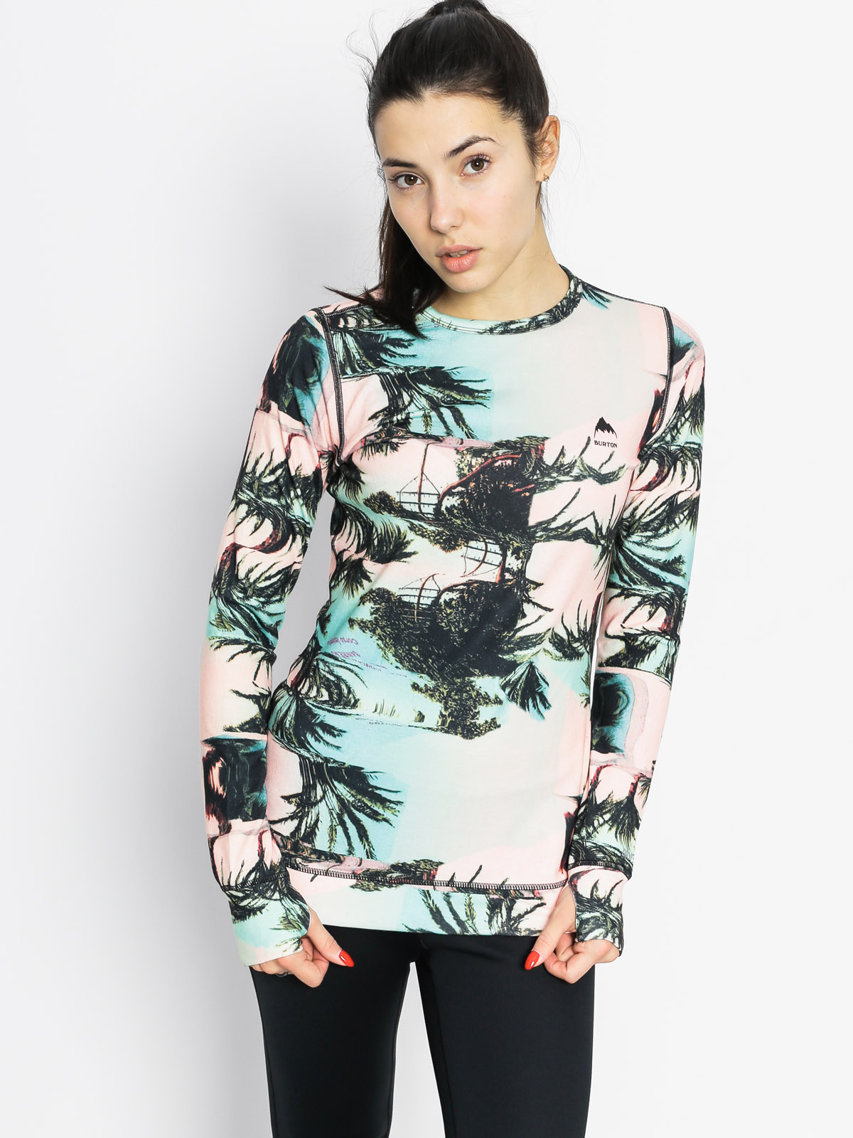 Womens Burton Active longsleeve Midweight Crew (latta palm)