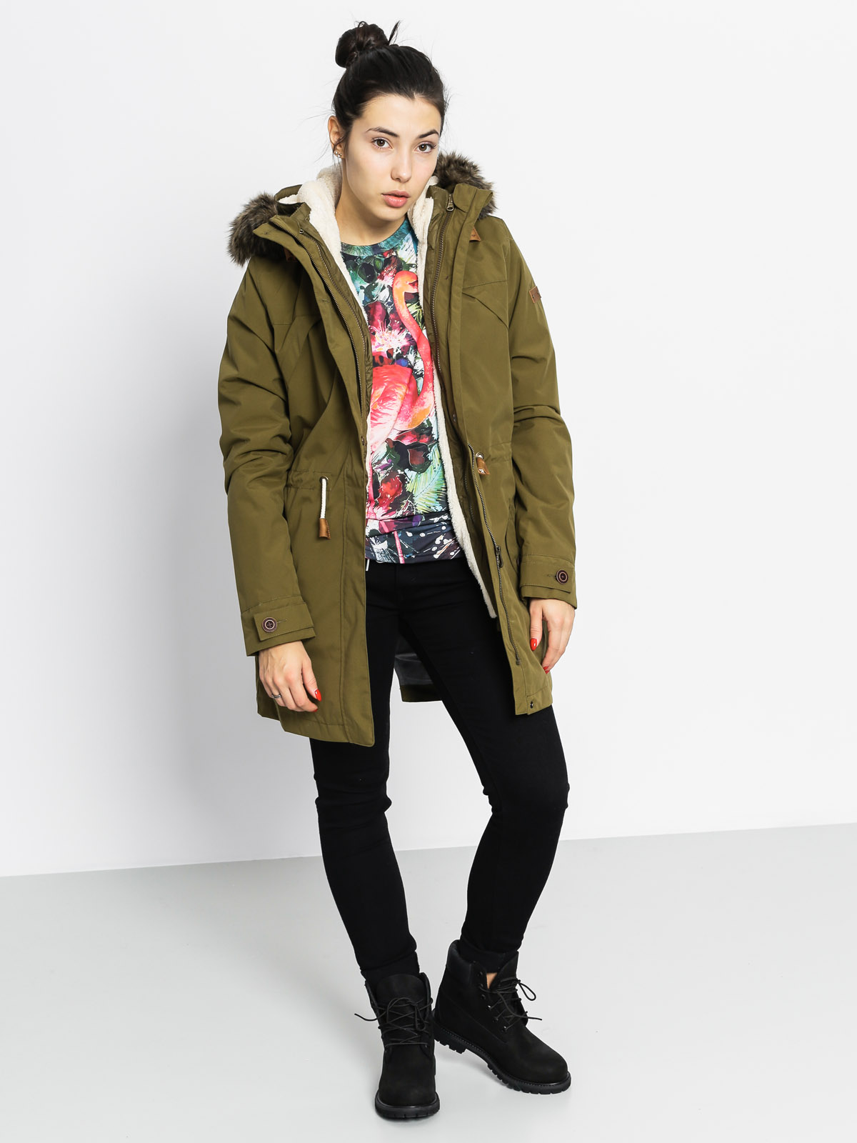 Roxy Jacket Amy 3 n 1 Wmn (army green)