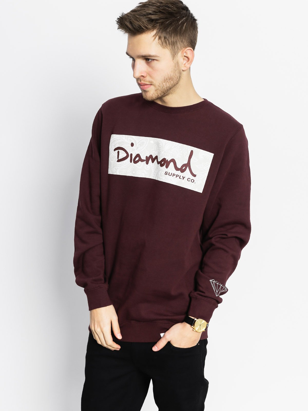 Diamond Supply Co. Sweatshirt Radiant Box Logo burgundy burgundy