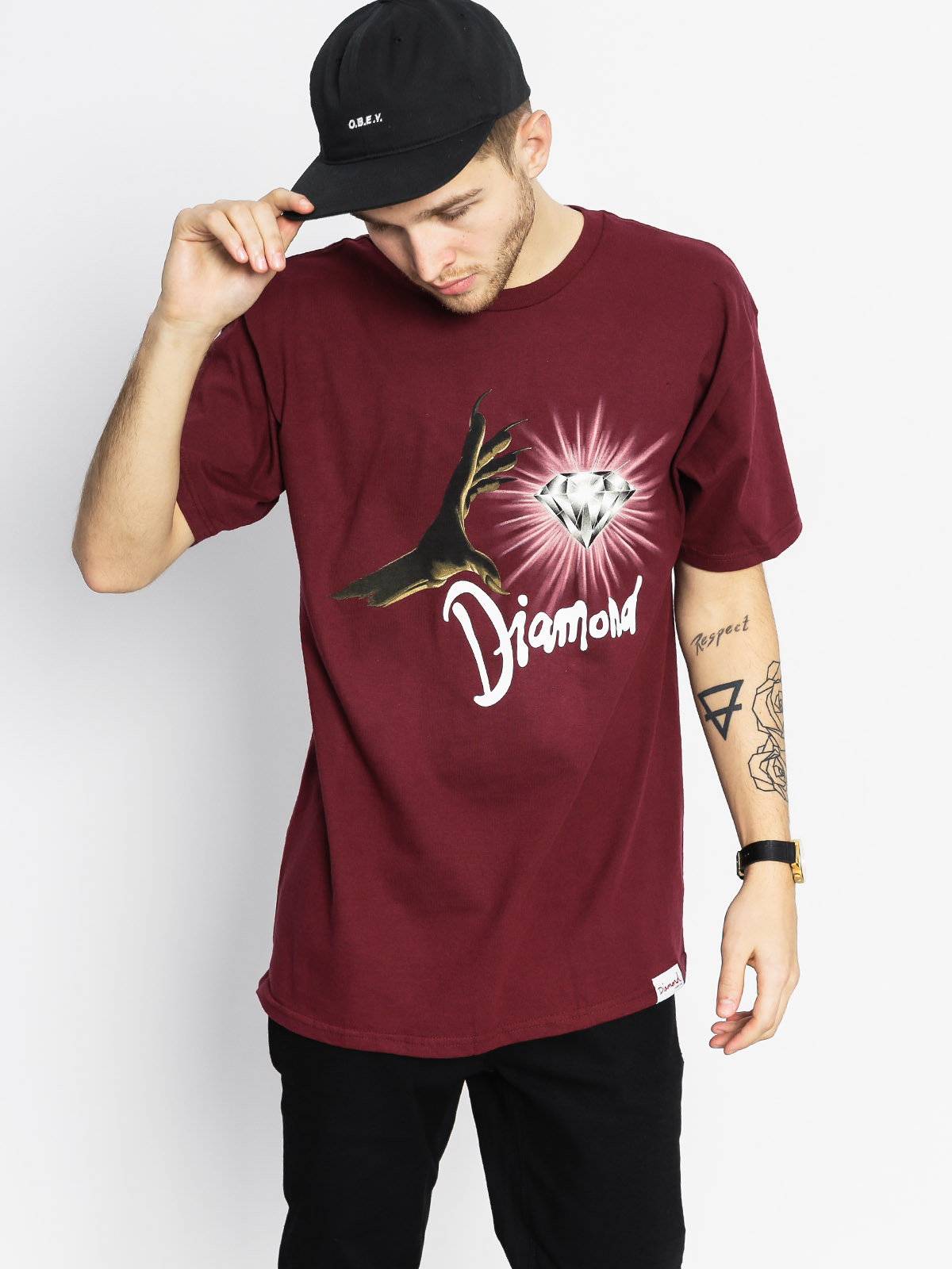 Burgundy diamond supply deals shirt