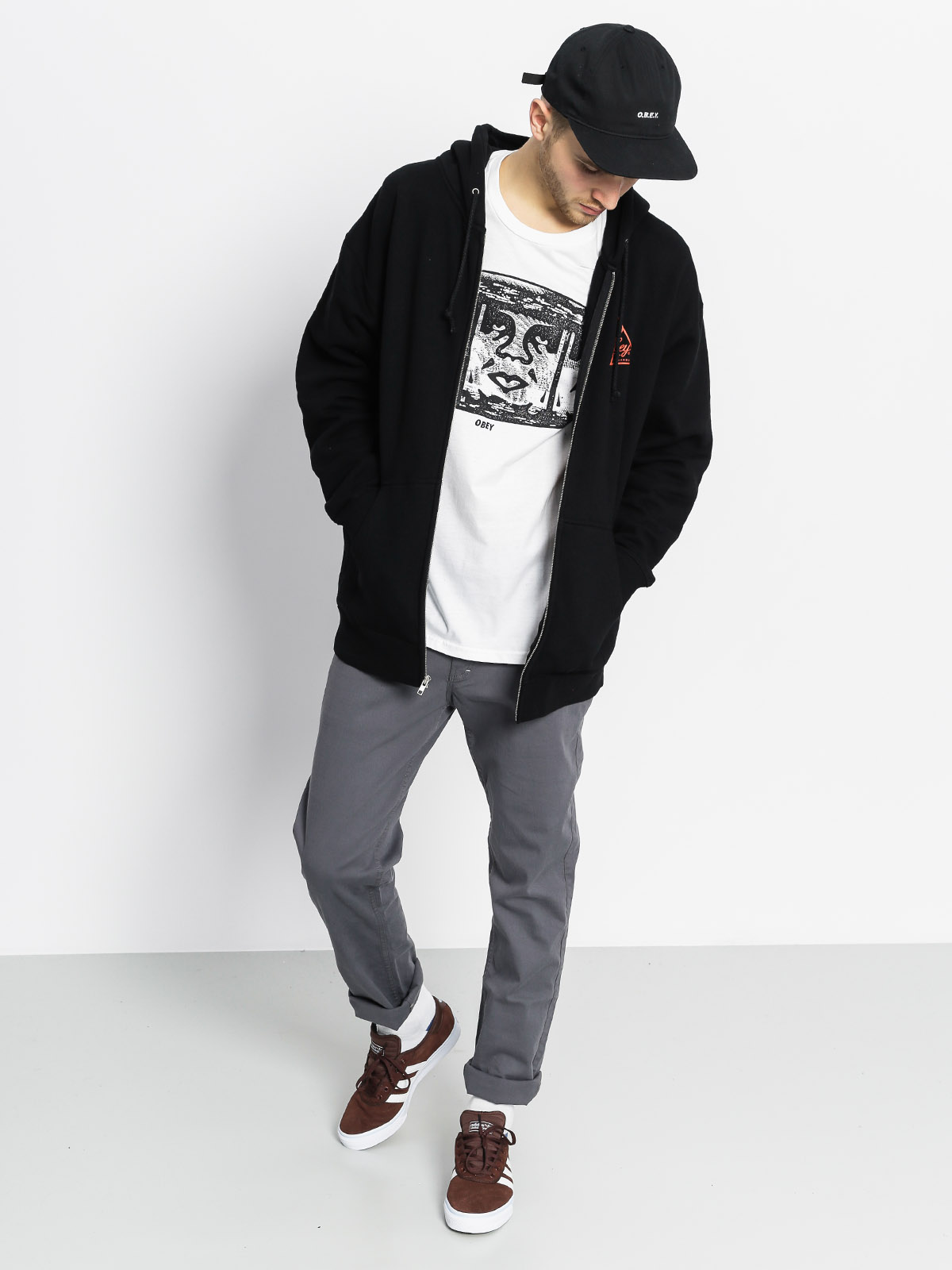 obey next round 2 black hoodie