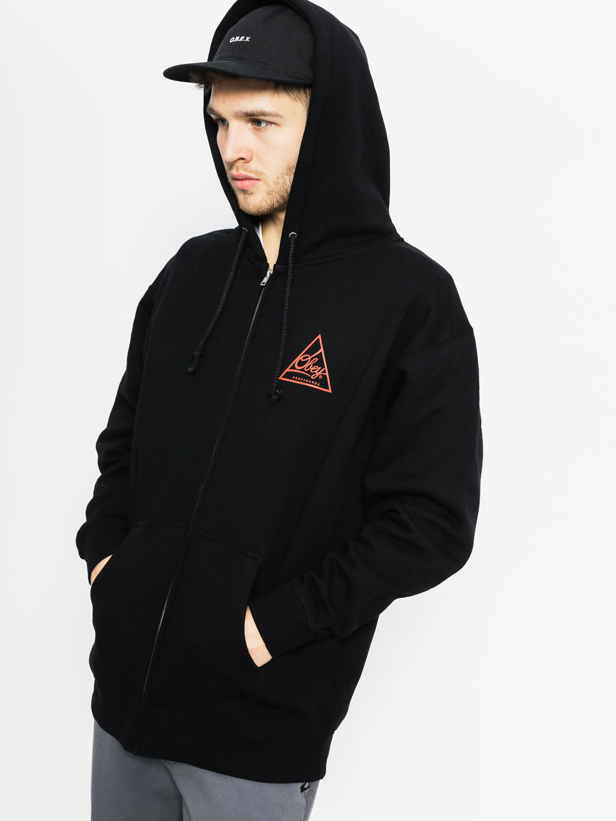 obey next round 2 black hoodie