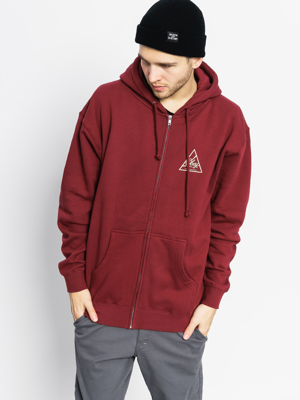 red obey hoodie