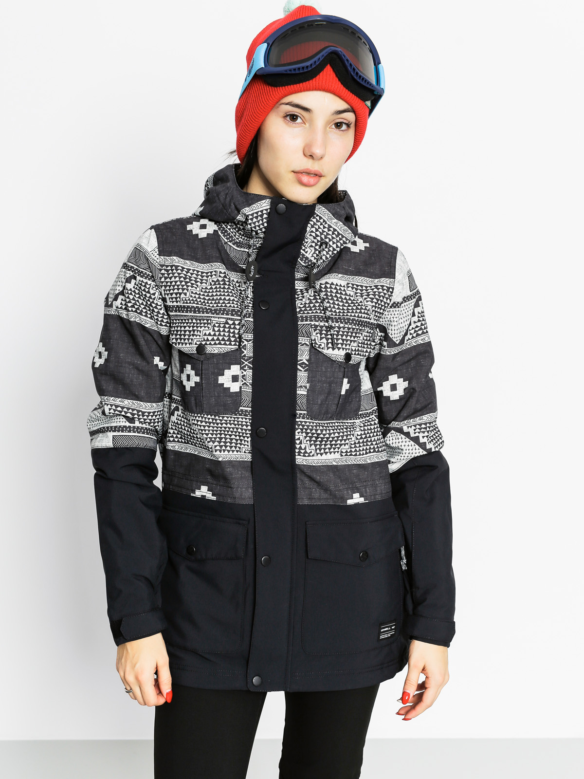 Womens O'Neill Snowboard jacket Cluster (black aop)