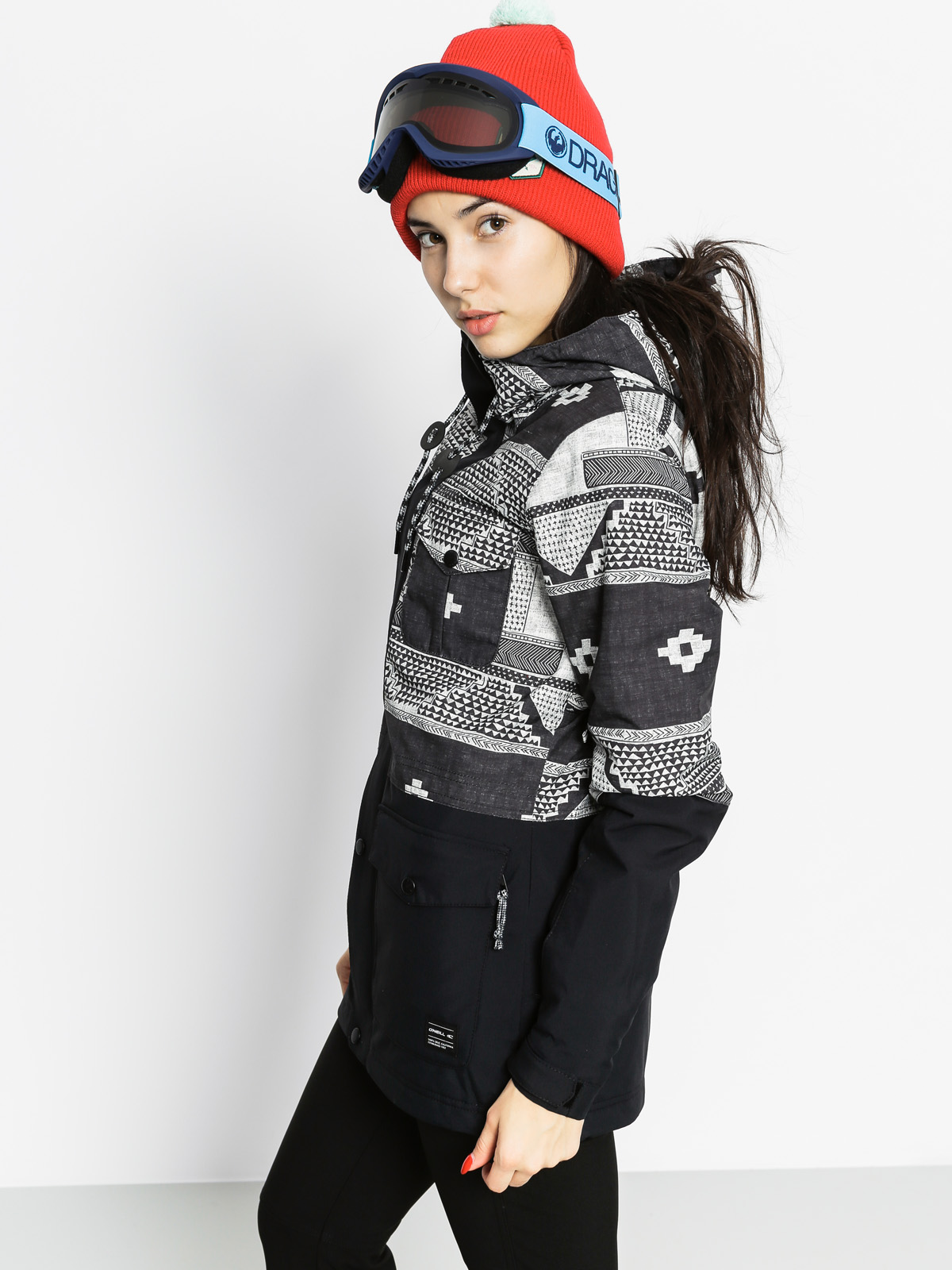 Womens O'Neill Snowboard jacket Cluster (black aop)