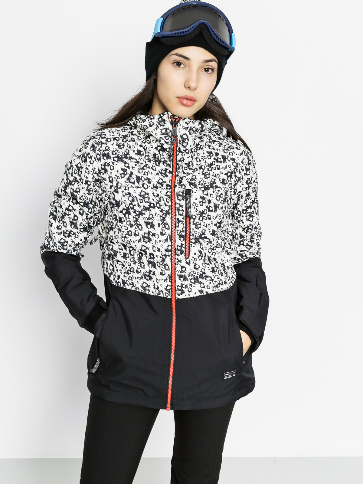 Damen O'Neill Snowboardjacke Single (white aop w/grey)