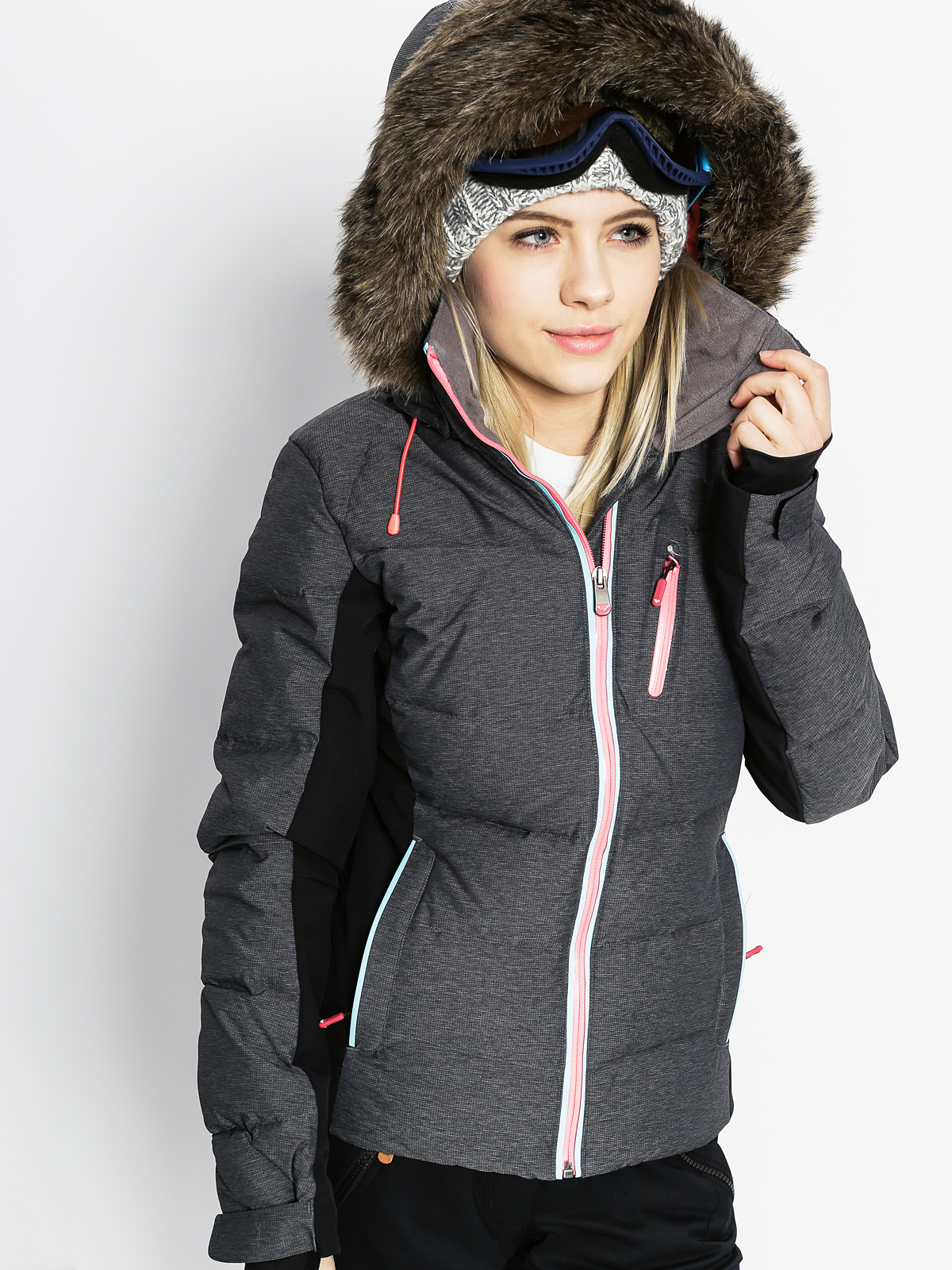 roxy snowstorm jacket grey