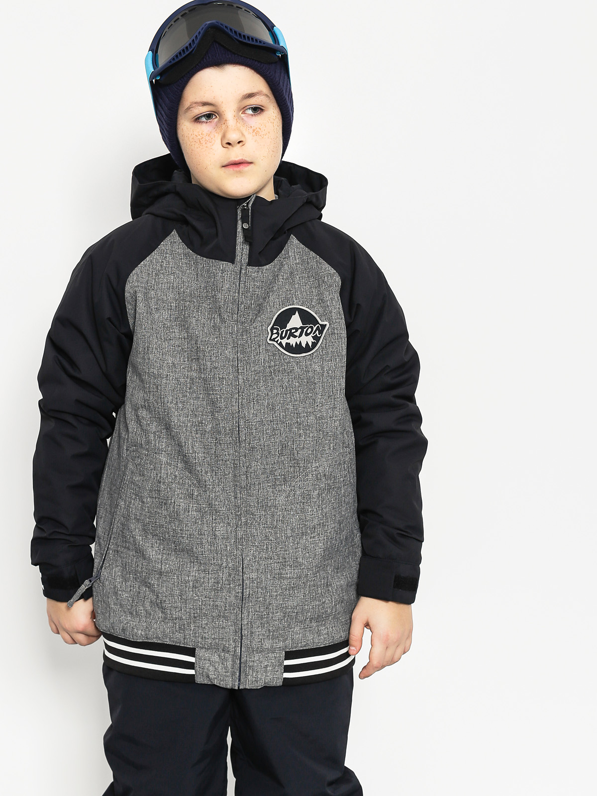 Burton Kinder Snowboardjacke Game Day (hther irn gry/true black)