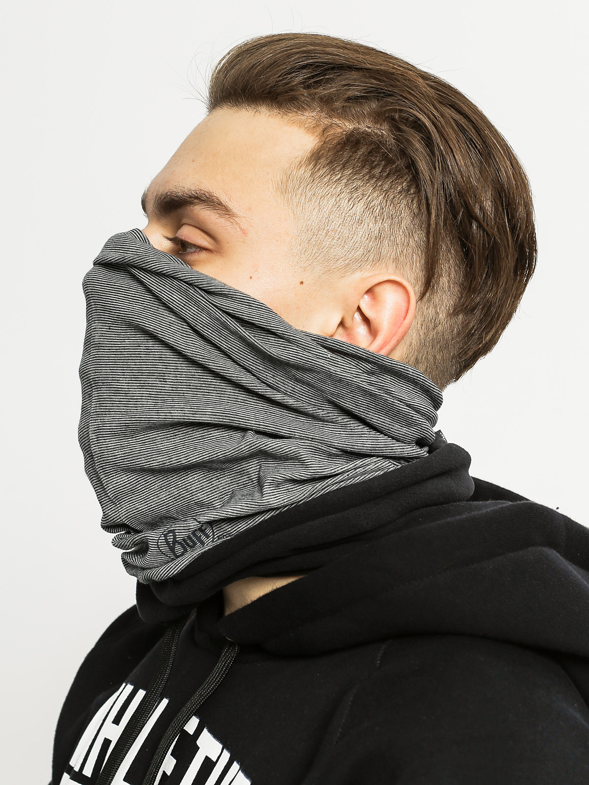 Buff Neckwarmer Polar (grey stripes/black)