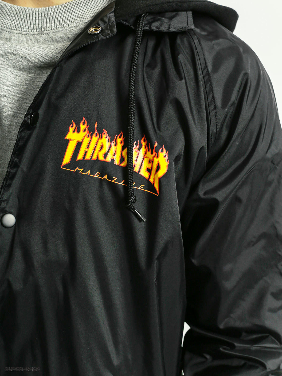 thrasher coach jacket black