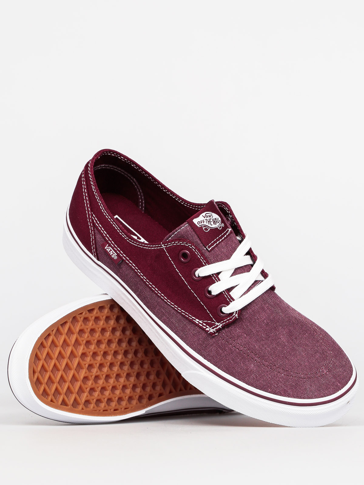 Vans Shoes Brigata burgundy (washed canvas/port royale/white)