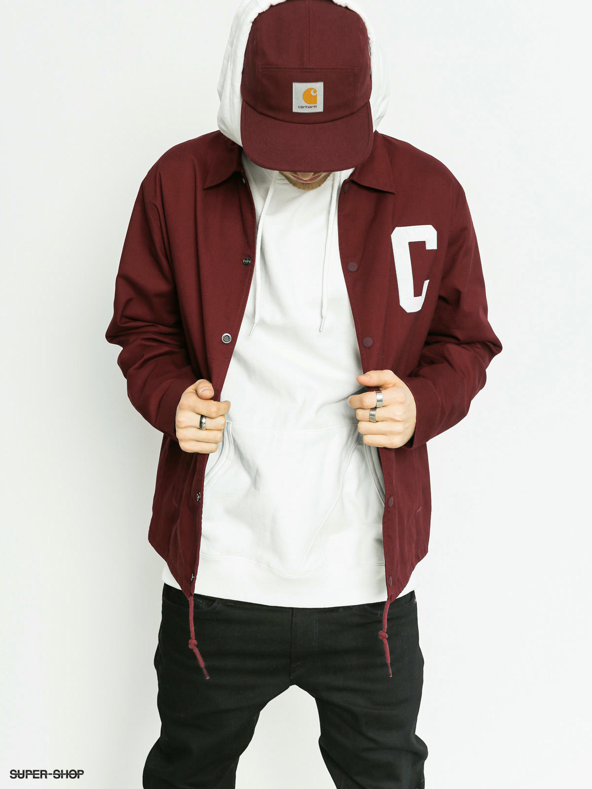 Carhartt Jacket Penn LT burgundy varnish white