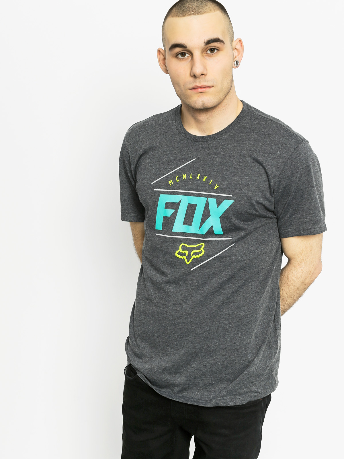 Fox T-shirt Looped Out (heather black)