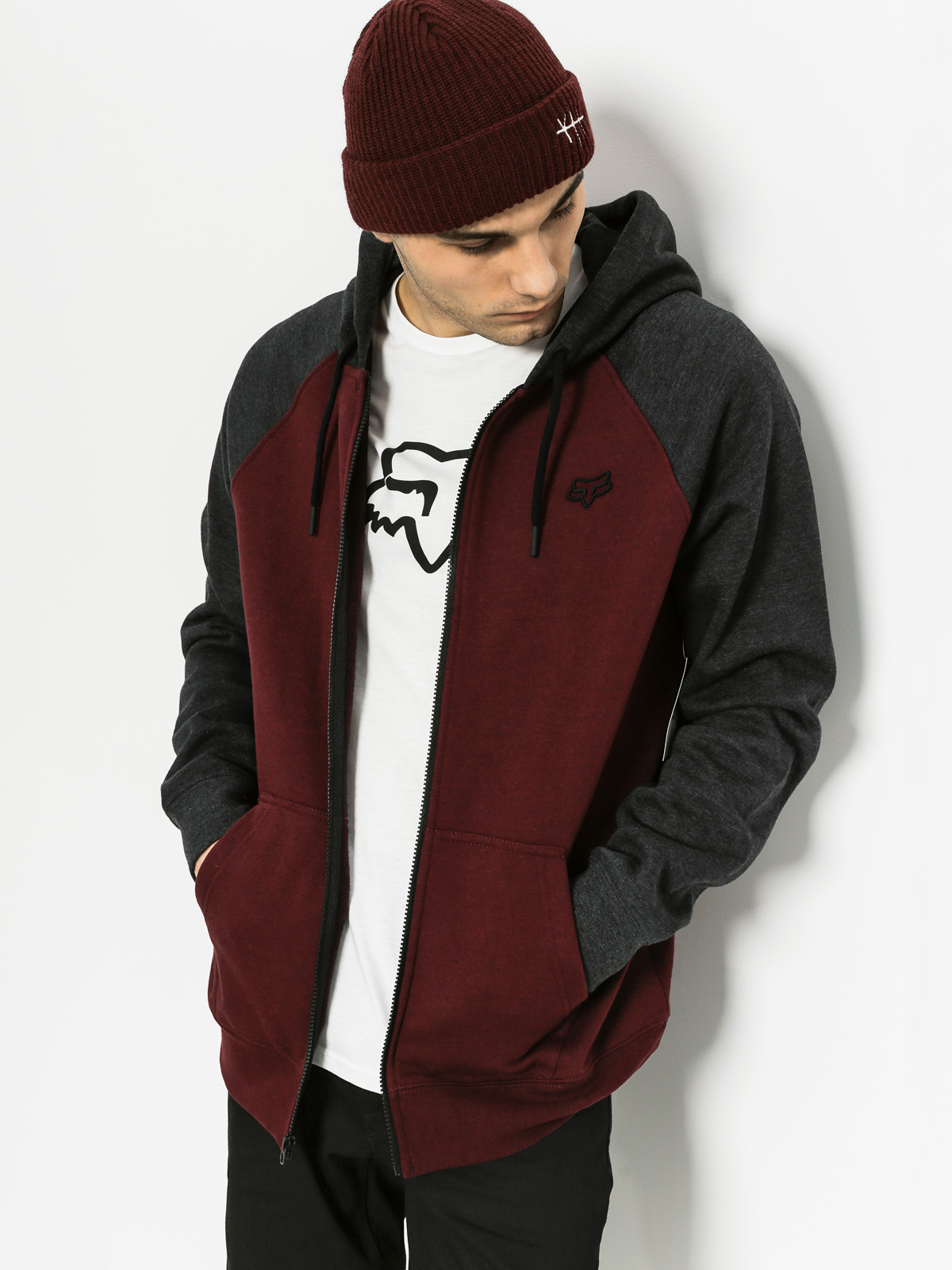 Fox Hoodie Legacy ZHD (heather burgundy)