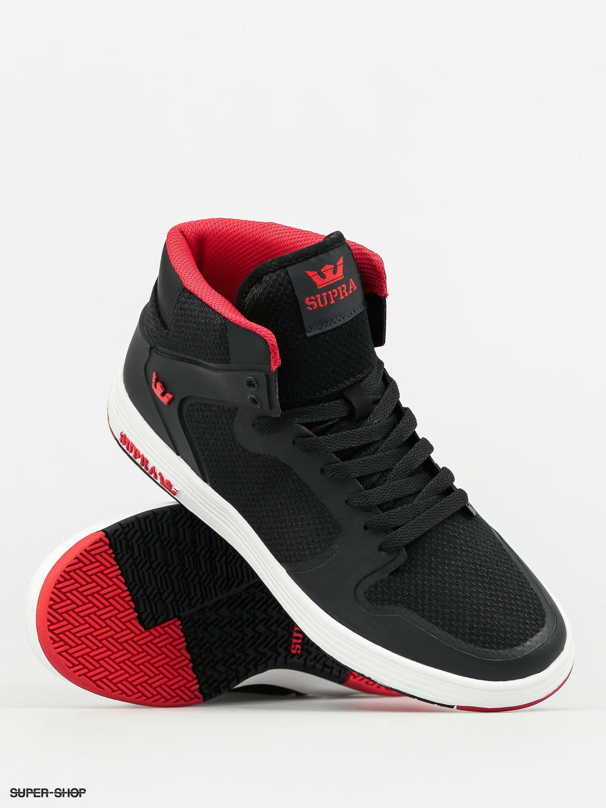 Black and red supra high tops hotsell