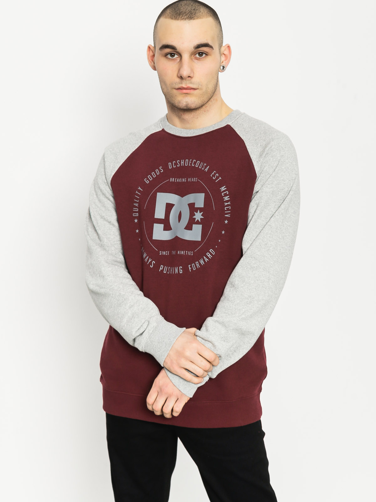 DC Sweatshirt Rebuilt (burgundy/grey)