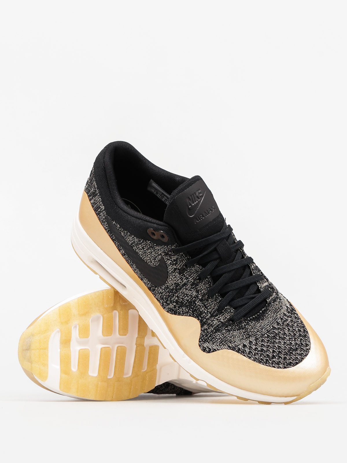 Nike Air Max 1 Ultra 2.0 Flyknit Metallic Shoes Wmn (black/black mtlc gold star)