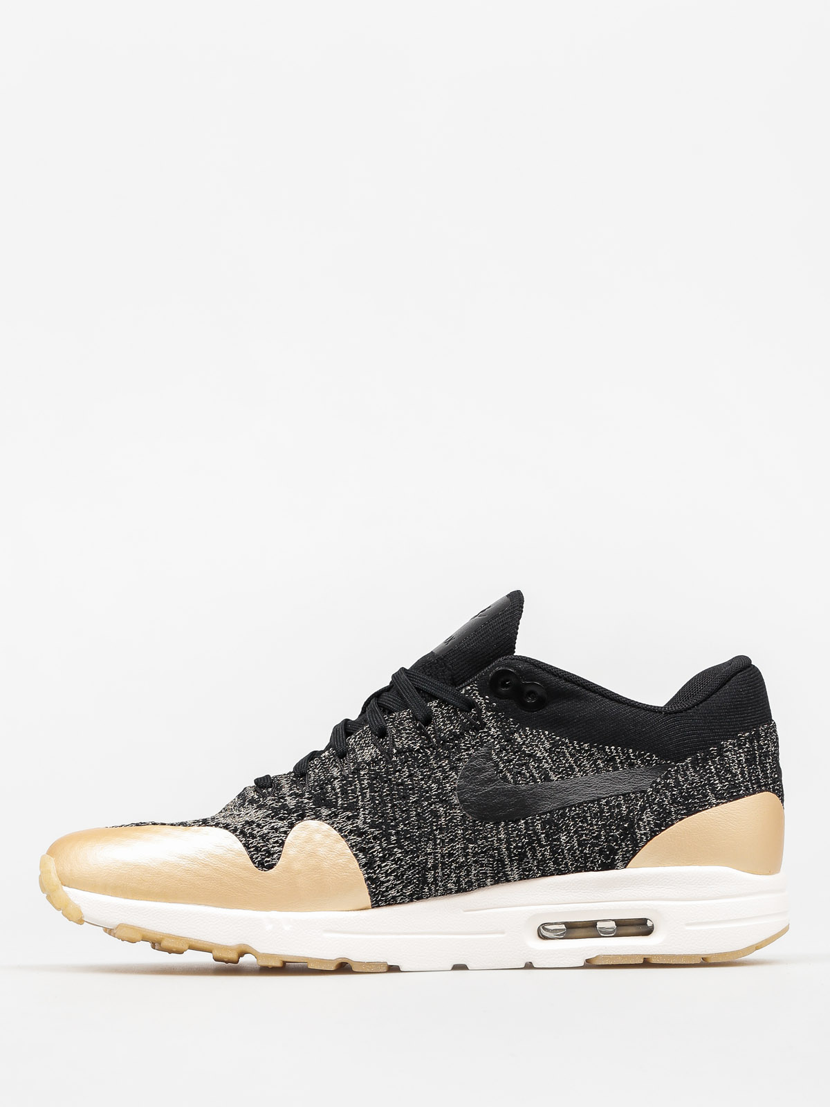Nike Air Max 1 Ultra 2.0 Flyknit Metallic Shoes Wmn (black/black mtlc gold star)