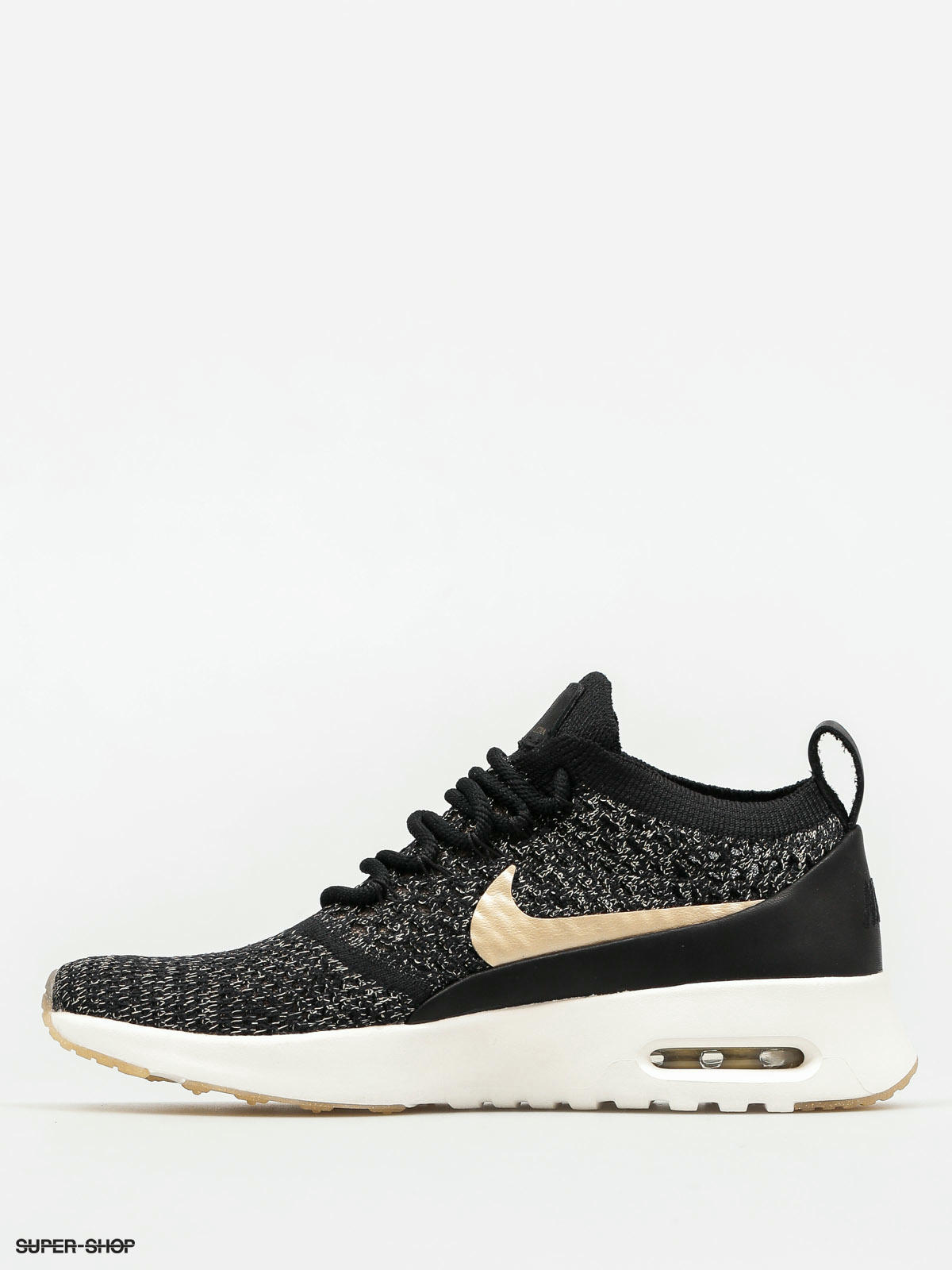 air max thea ultra leather-trimmed flyknit sneakers