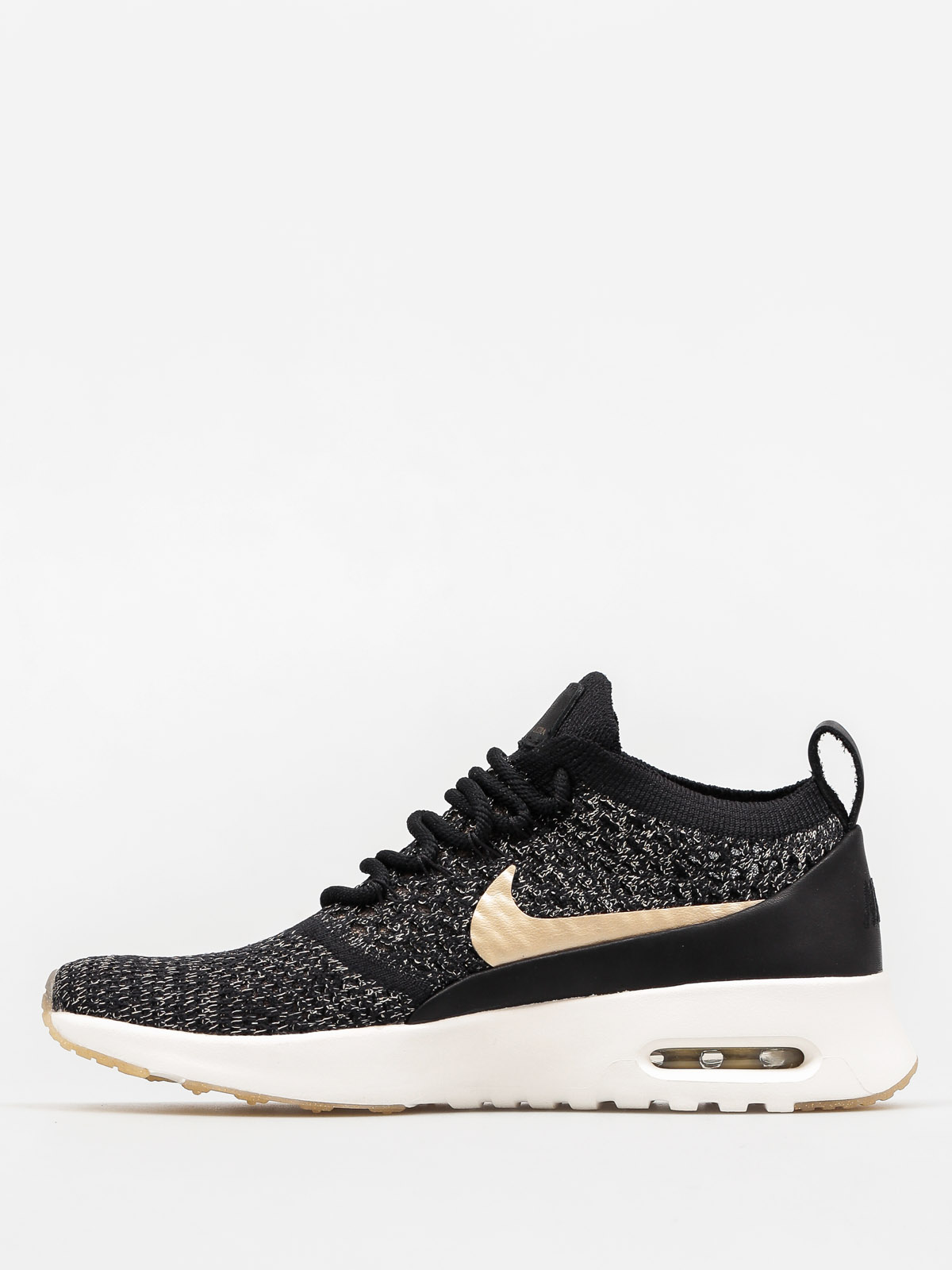 Nike Air Max Thea Ultra Flyknit Metallic Shoes Wmn (black/mtlc gold star ivory)