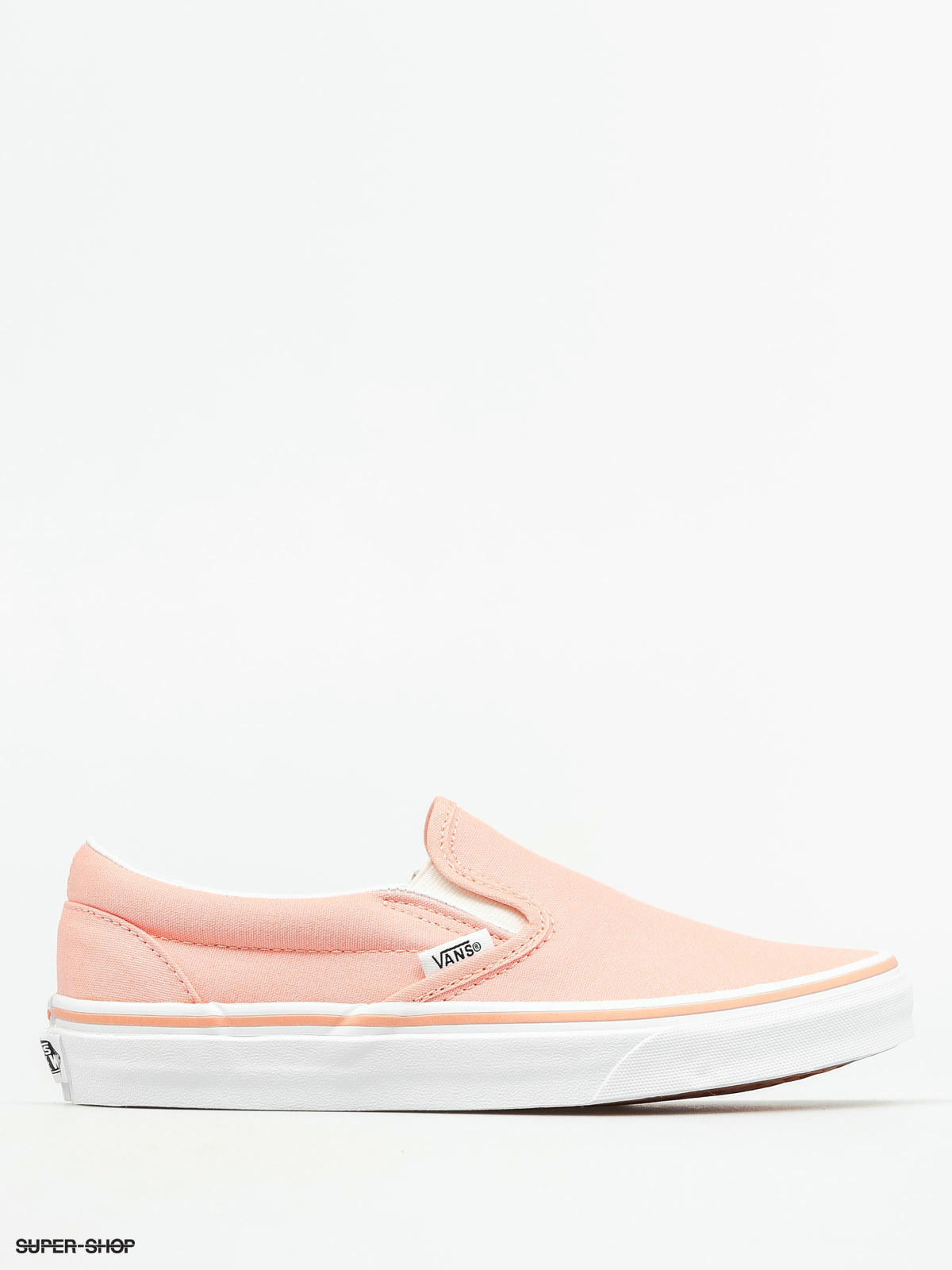 peach and white vans