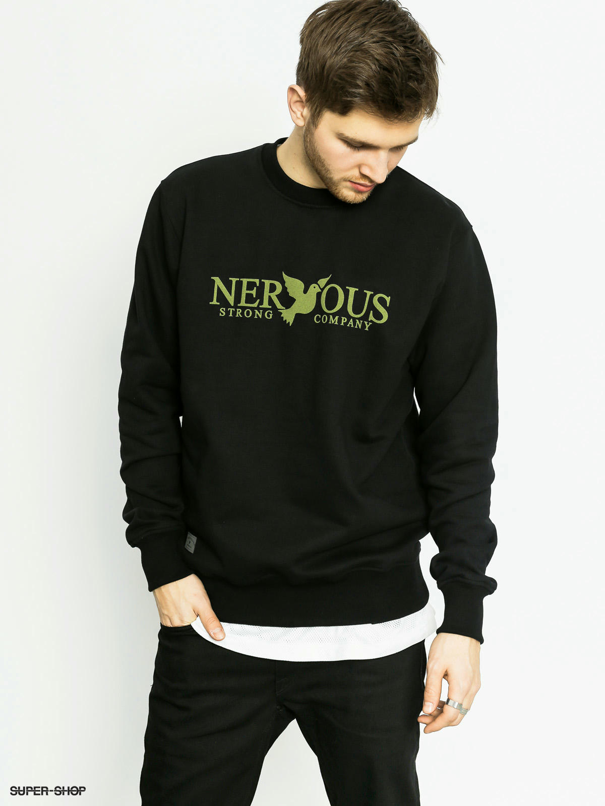 Nervous Sweatshirt Classic Crew (black/olive)