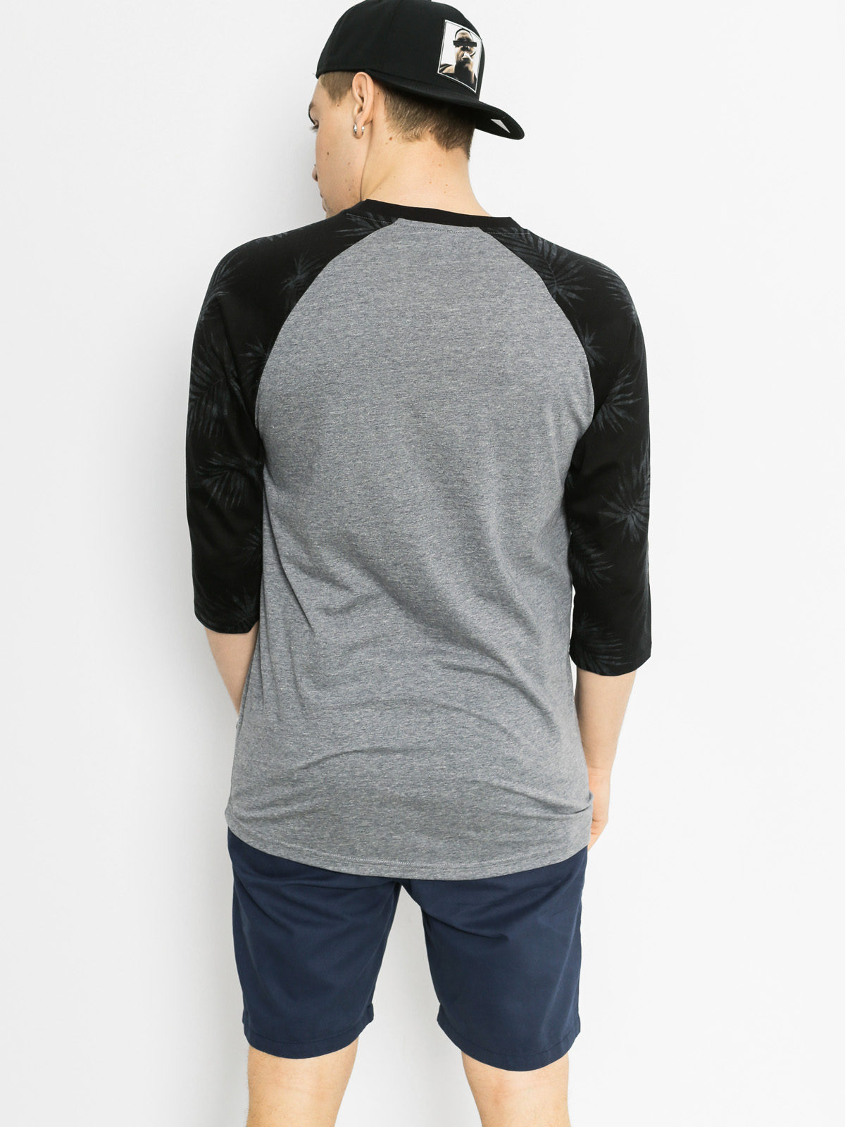 Vans T-Shirt Tonal Palm Raglan (heather grey/tonal palm)