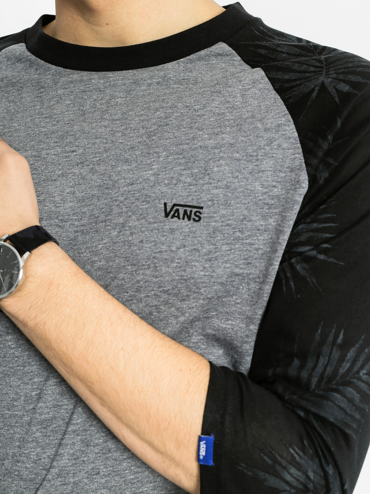 Vans T-Shirt Tonal Palm Raglan (heather grey/tonal palm)