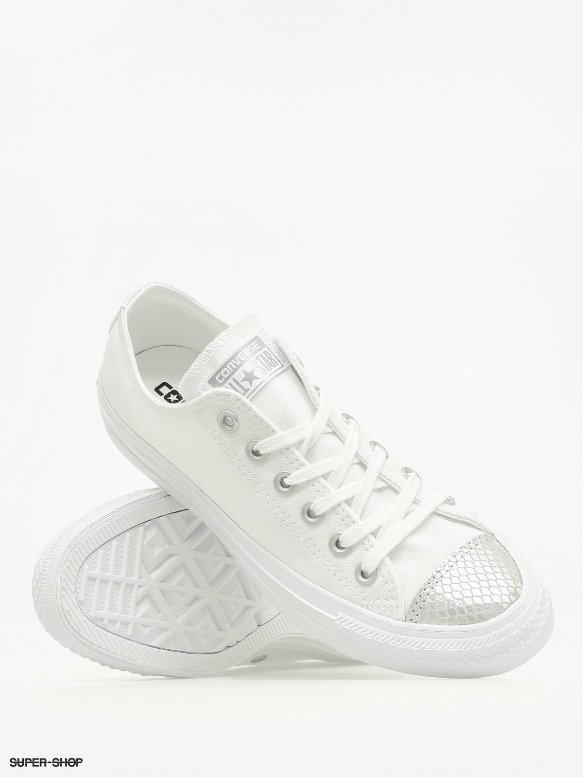 white and silver converse