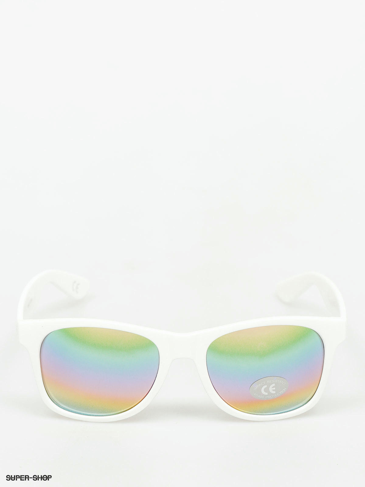 Red Frame Goggles Rainbow Mirror Lens