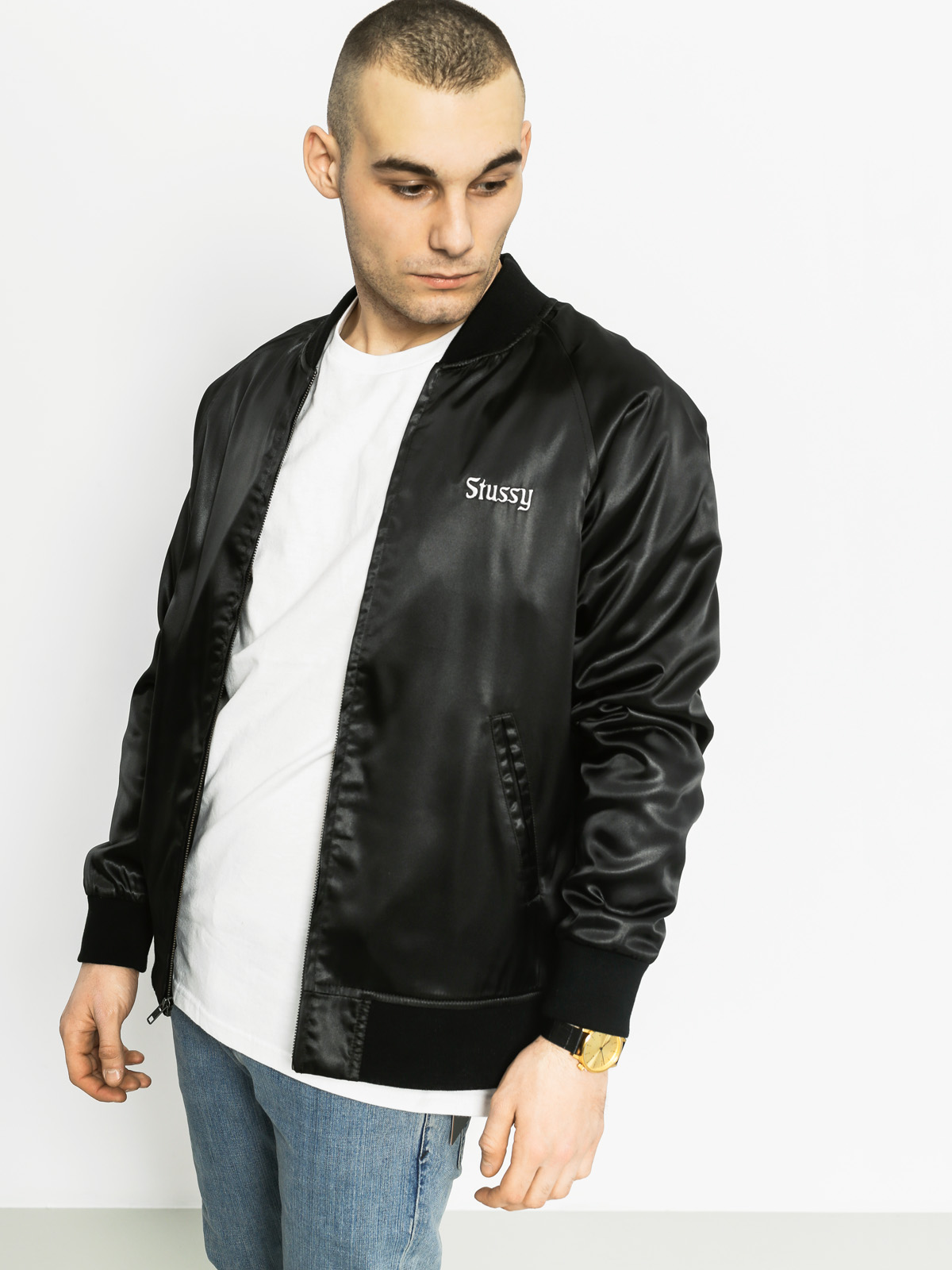 Stussy Jacket California Satin black (black)