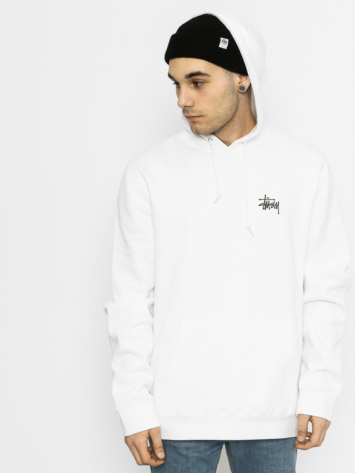 stussy white hoodie